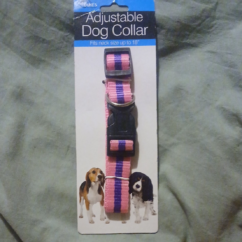 Pink Adjustable Dog Collar